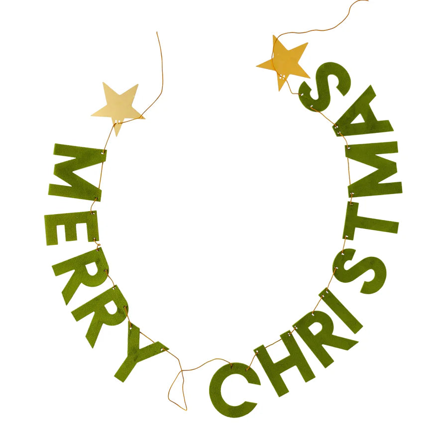 Christmas Memories Merry Christmas With Metal Stars Banner