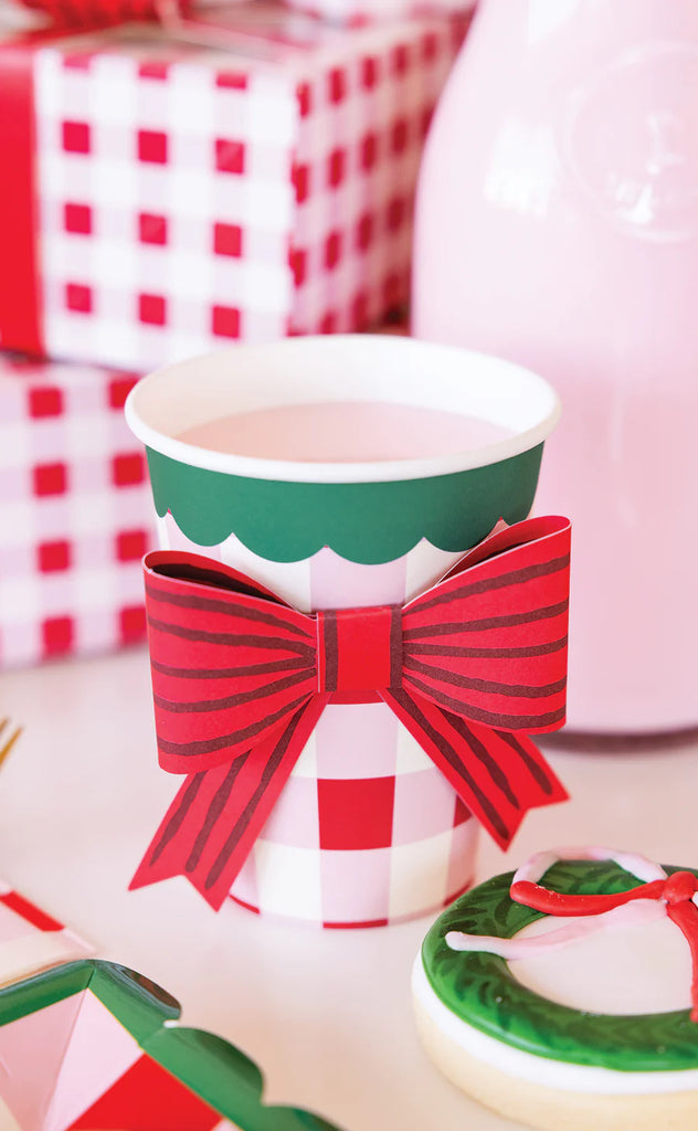 Plaid Cup with a Bow