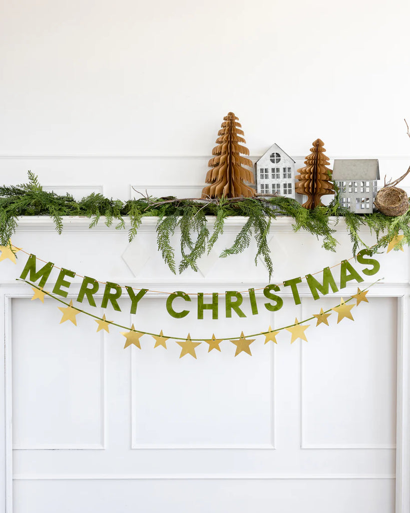 Christmas Memories Merry Christmas With Metal Stars Banner