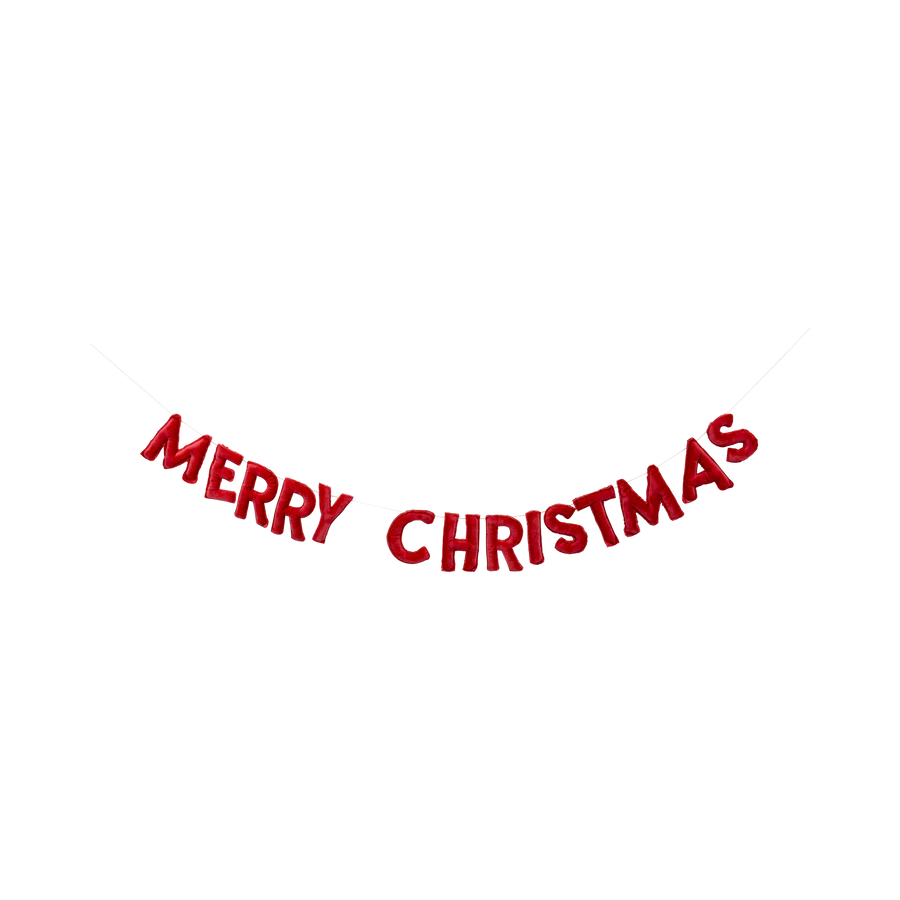 Puffy Red Velvet Christmas Banner