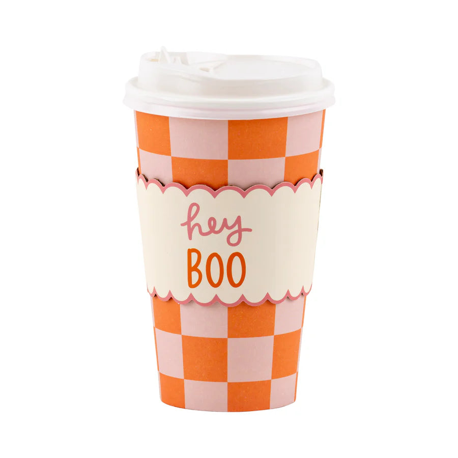 Pink and Orange Checkered TO GO Cups