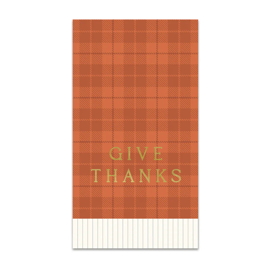 Give Thanks Plaid Dinner Napkin