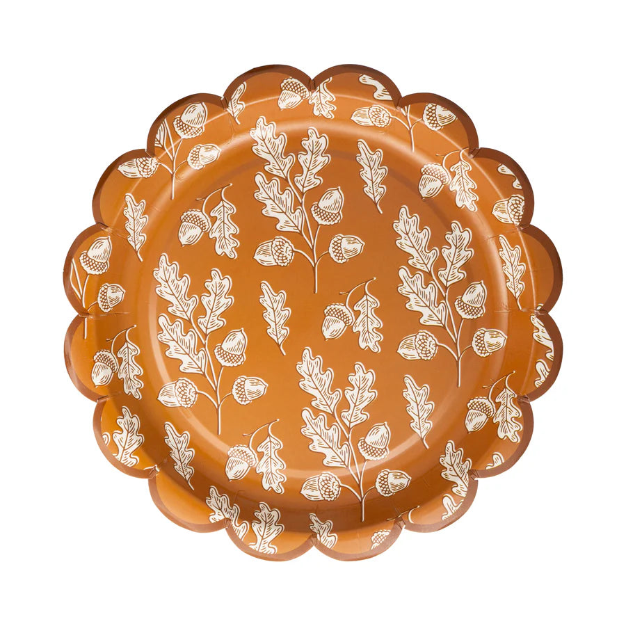 Acorn Scalloped Circle Paper Plate