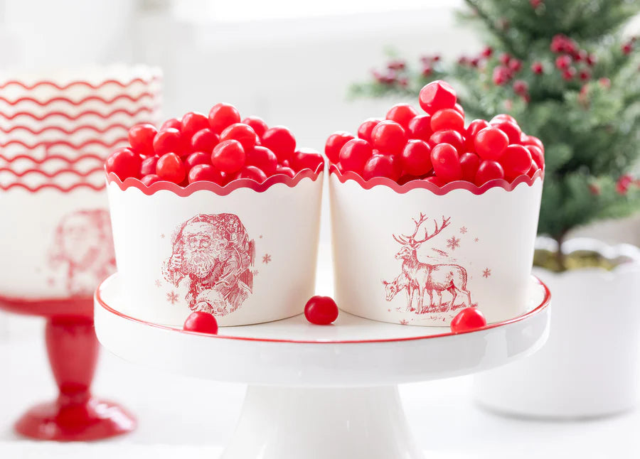 Jumbo Vintage Santa Deer Baking Cups