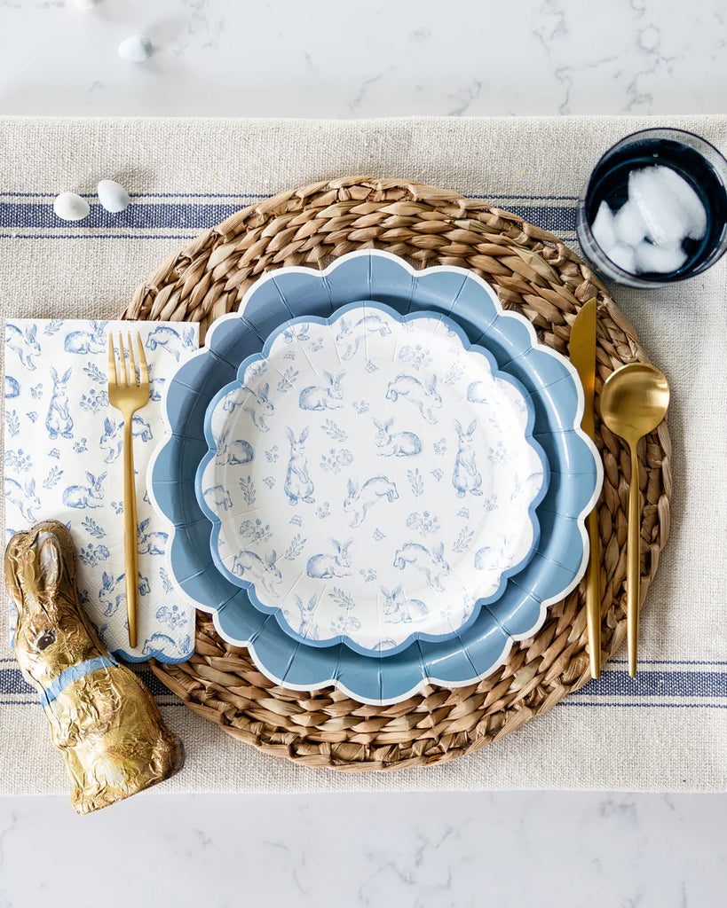 10" Scallop Blue Plate