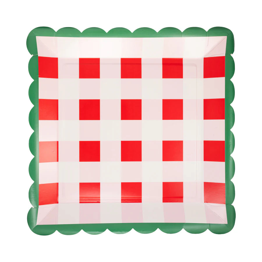 Plaid Scallop Edge Plate
