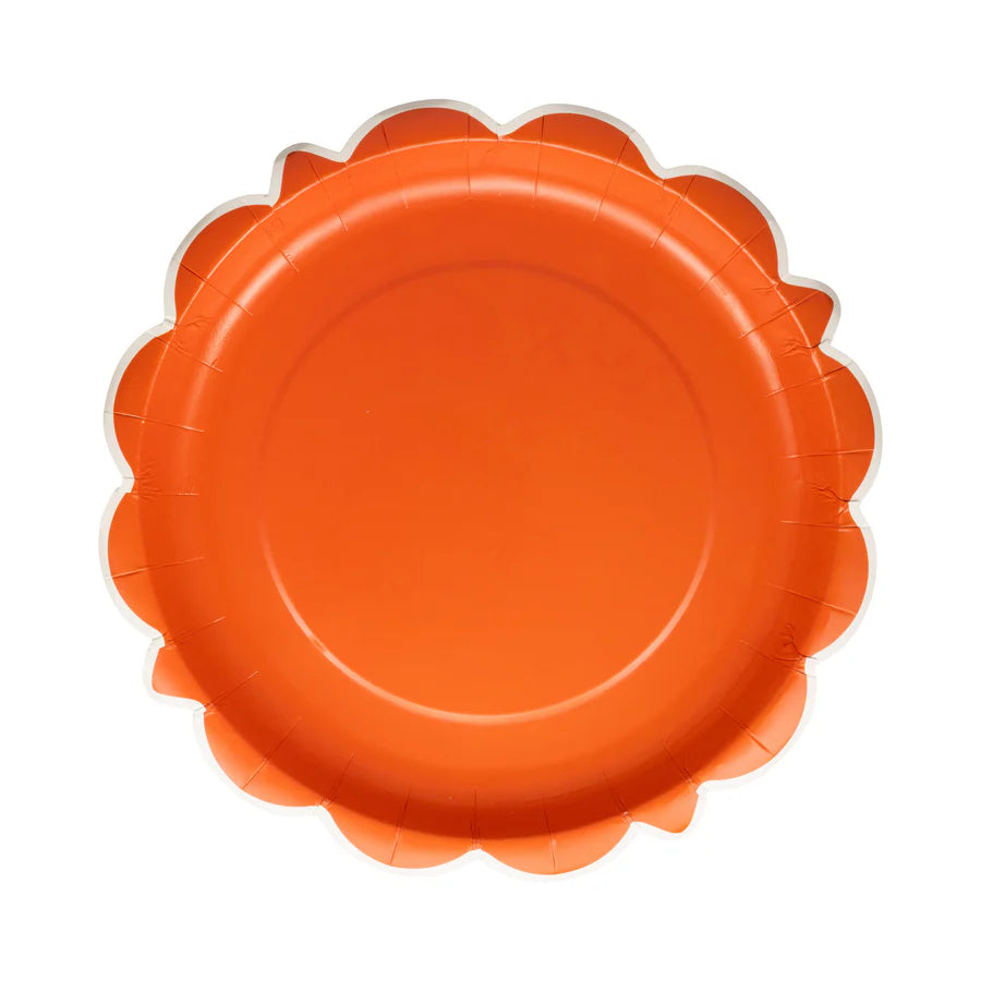 Falloween Rust Scalloped 10" Round Paper Plate