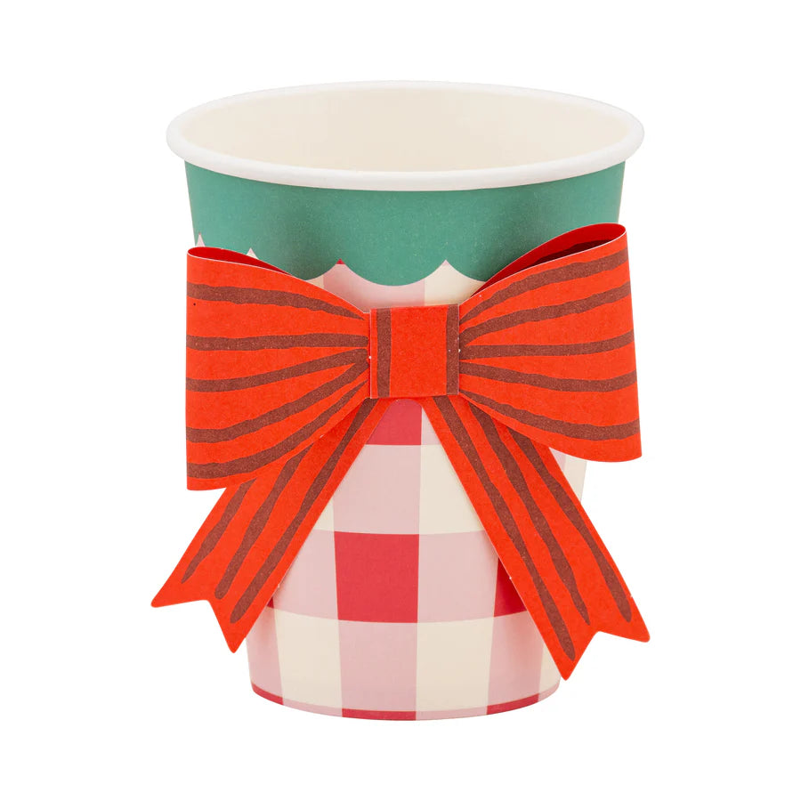 Plaid Cup with a Bow