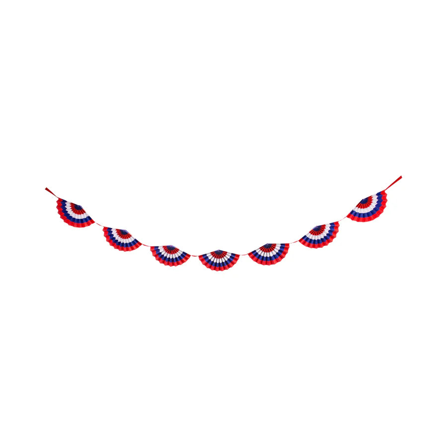 Red White and Blue Fan Paper Bunting Banner