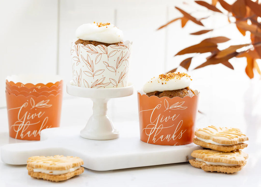 Give Thanks Foliage Baking Cups