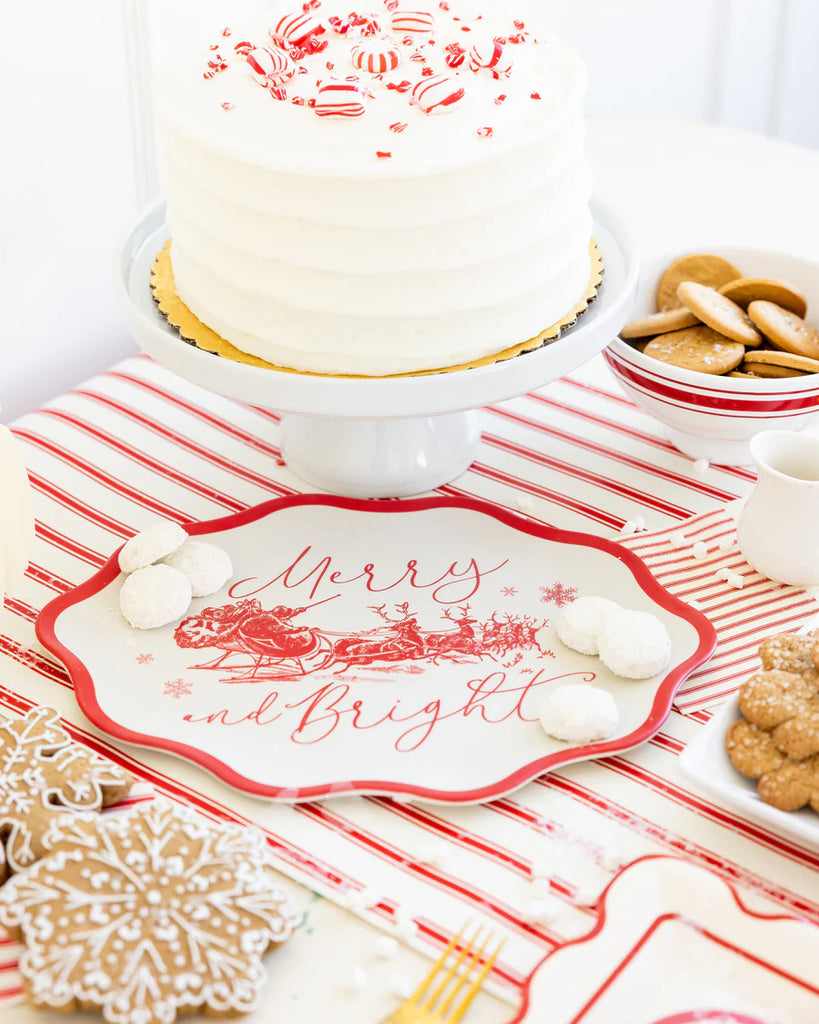 Red Vintage Merry Christmas Tray