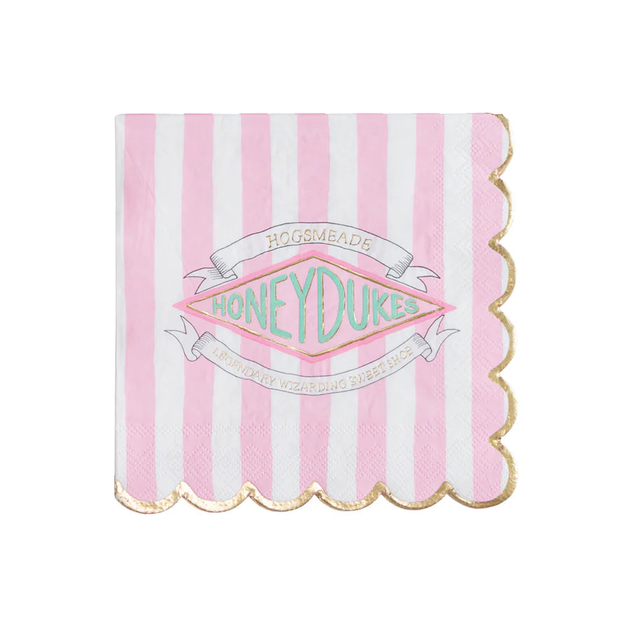 HARRY POTTER X BONJOUR FÊTE HONEYDUKES LARGE PINK STRIPE NAPKINS