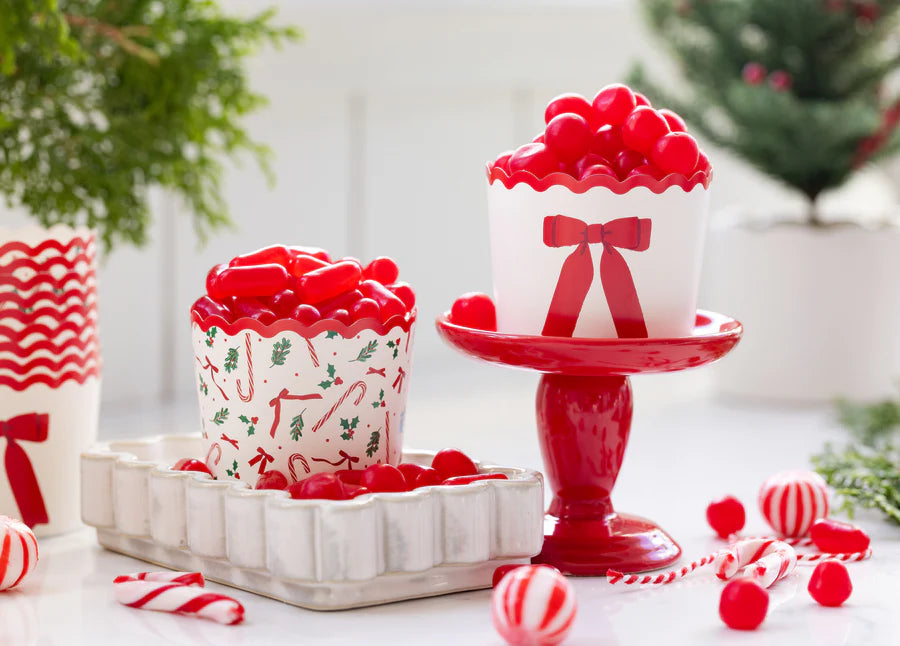 Red Christmas Bows Baking Cups