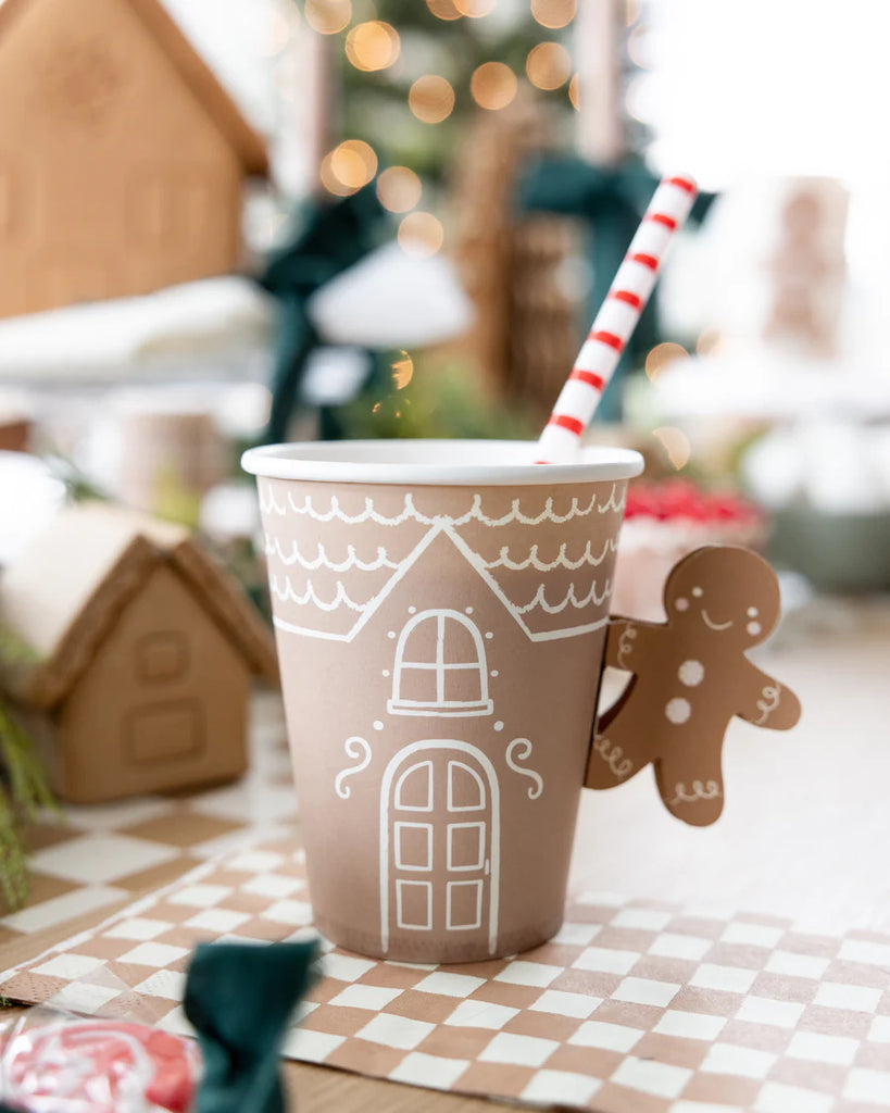 Gingerbread Checkered Table Runner