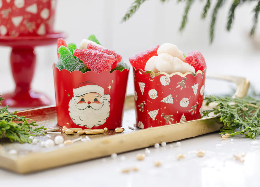 Foiled Retro Santa Baking Cups