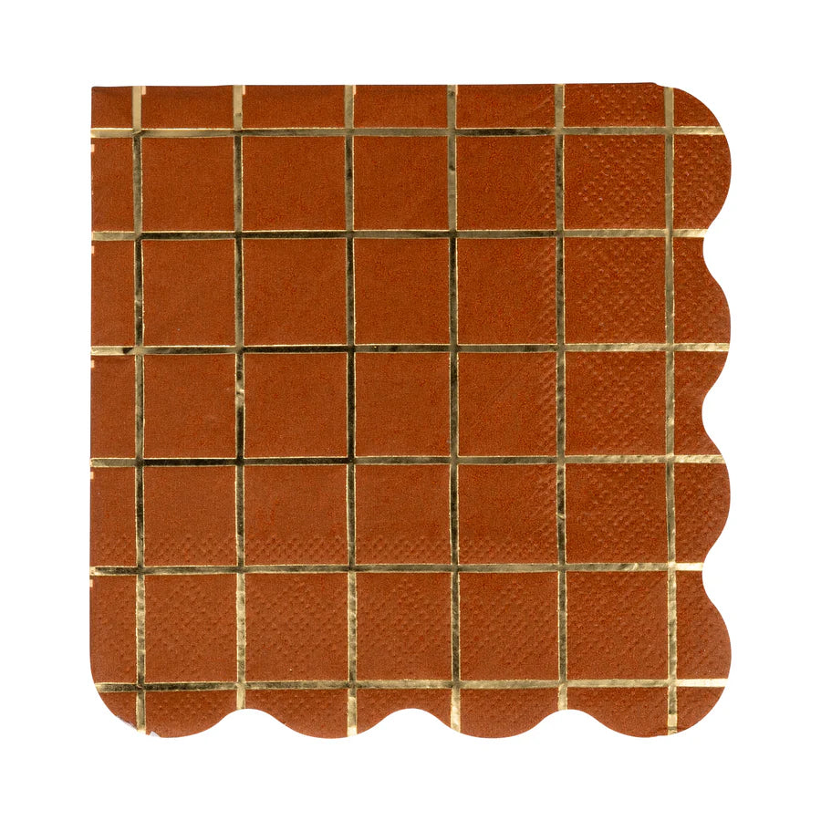 Foil Grid Cocktail Napkin