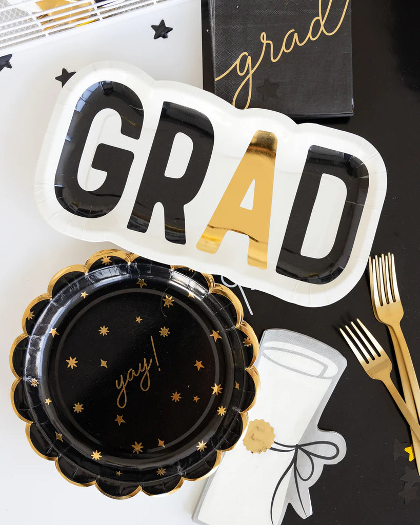 Script Grad Cocktail Napkin