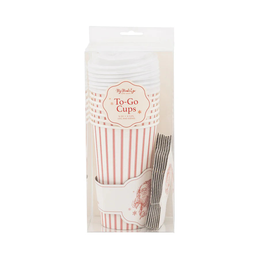 Vintage Santa Stripe TO-GO Cups
