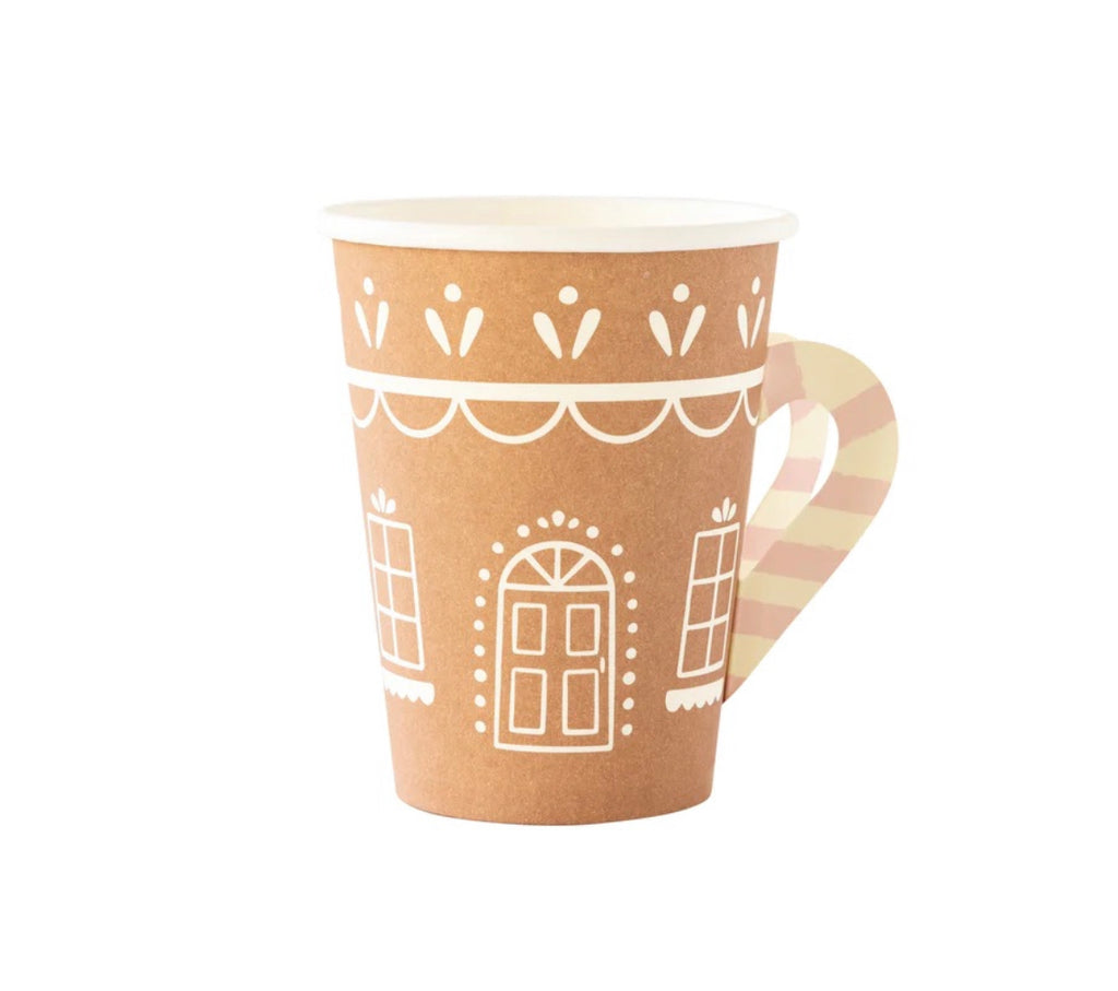 GINGERBREAD HOUSE PAPER PARTY CUP WITH HANDLE