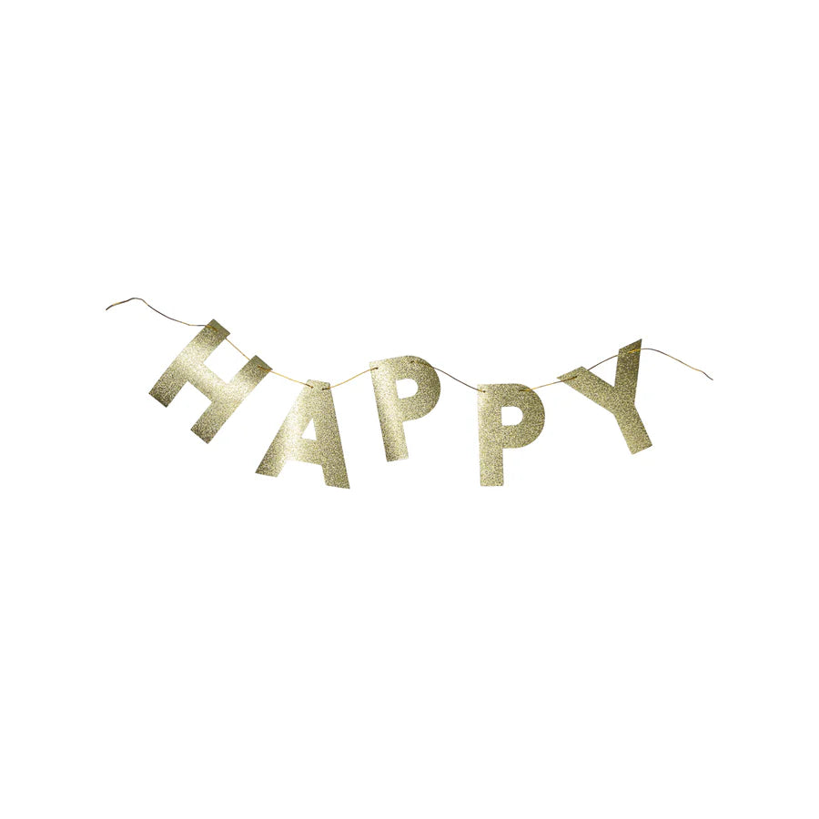 Gold Glitter Birthday Banner