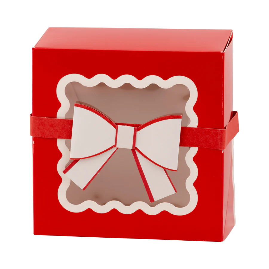 Red Bow Ric Rac Cookie Box