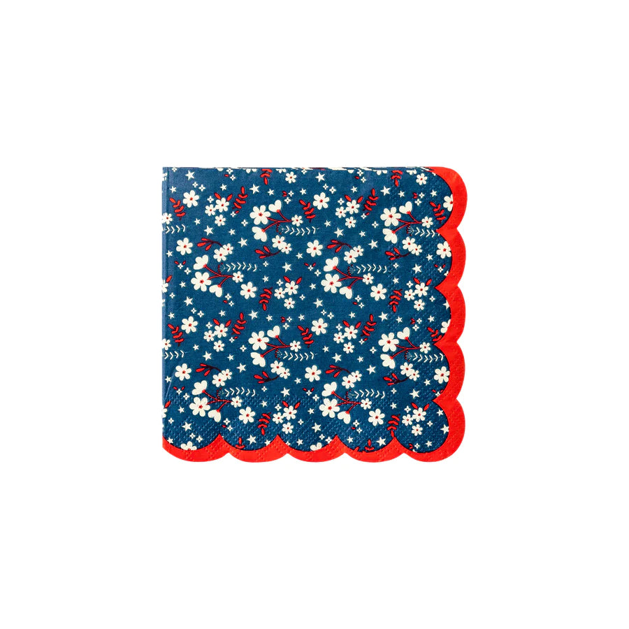 Liberty Floral Scalloped cocktail Napkin