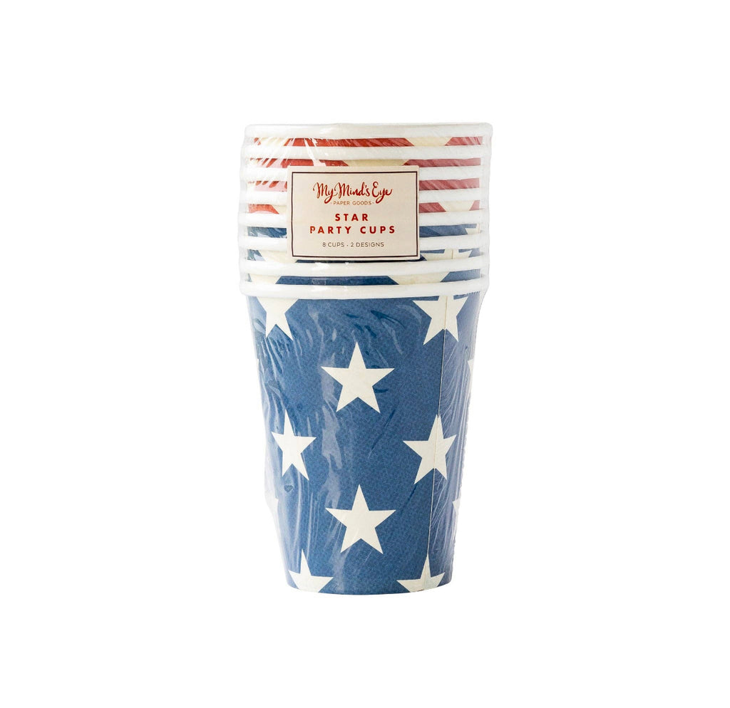 RED AND BLUE STAR PAPER CUPS