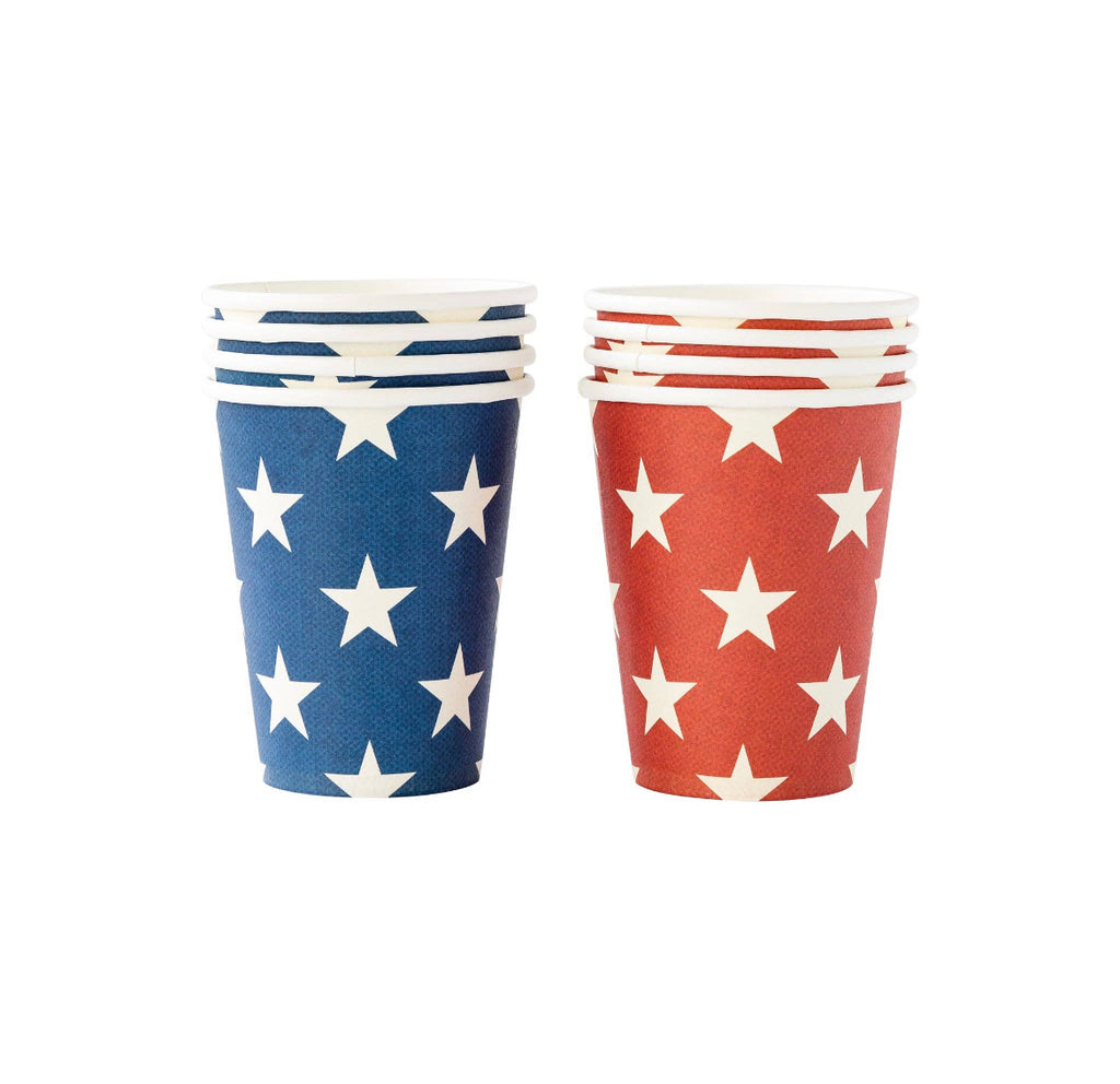 RED AND BLUE STAR PAPER CUPS
