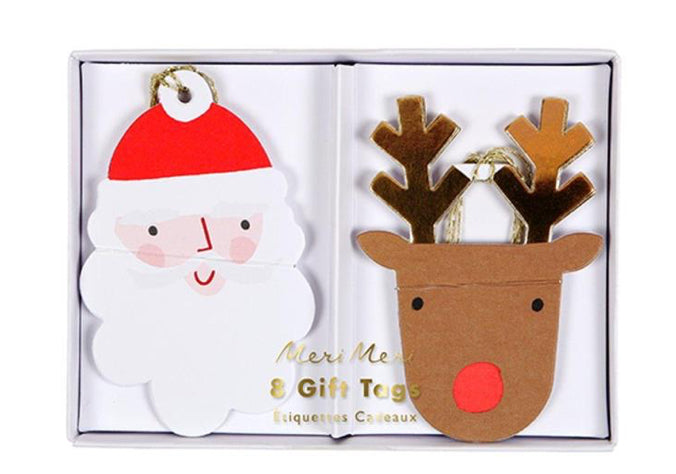 Santa + Reindeer Gift Tags