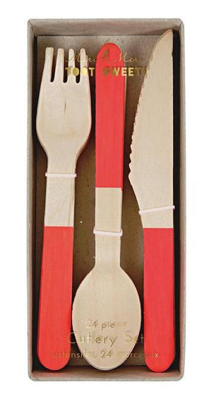 Red Wooden Cutlery