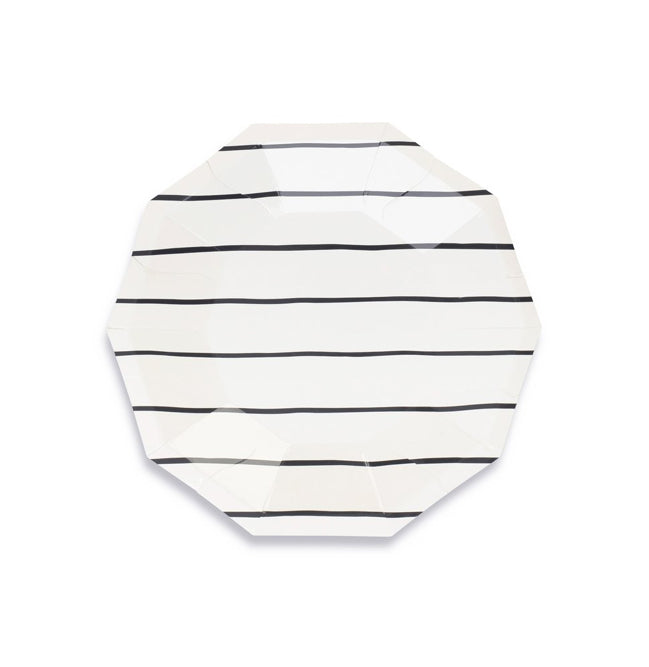 Frenchie Striped Small Plate Black