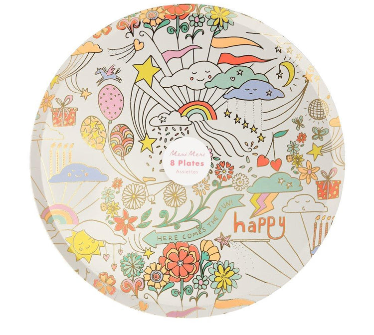 Happy Doodle Dinner Plate