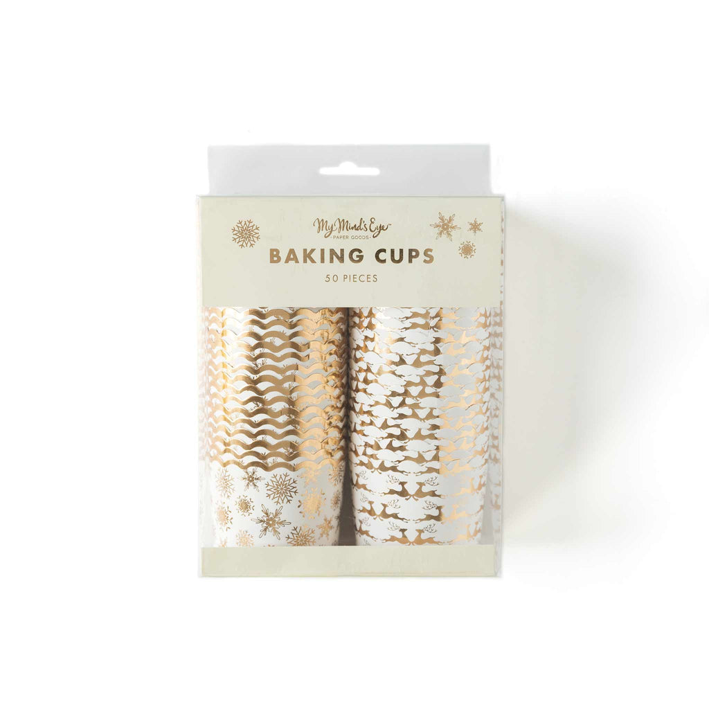 Golden Reindeer Baking Cups