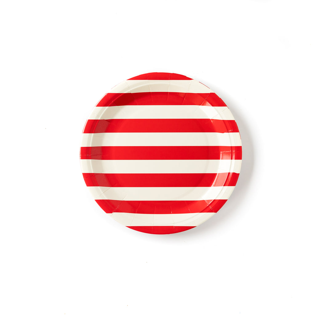 Red & White Striped 9" Plate