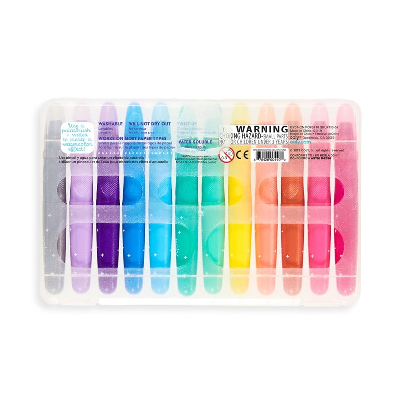 Rainbow Sparkle Watercolor Gel Crayons