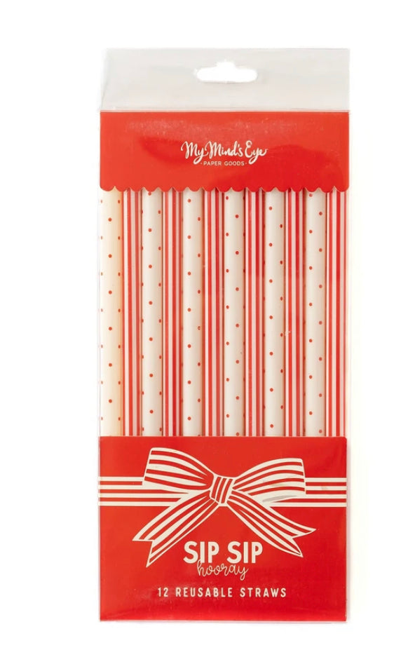 Red Bow Reusable Straw