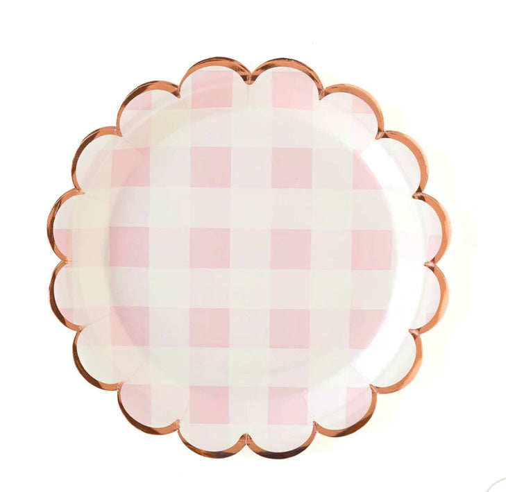 Cake by Courtney Pink Buffalo Plaid Scallop Plate