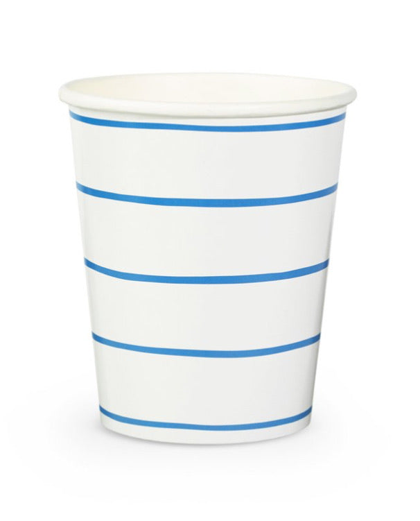 Frenchie Striped Cup- Cobalt Blue