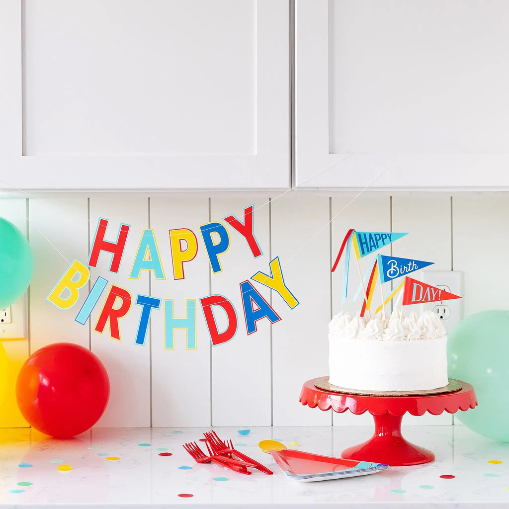 Blue Birthday Cake Toppers