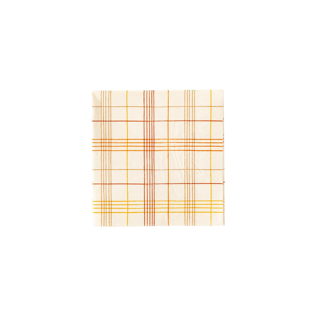 Harvest Fall Scene Plaid Napkins