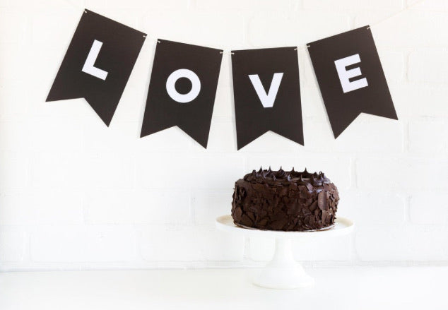 Paper Love Letter Banner- Onyx