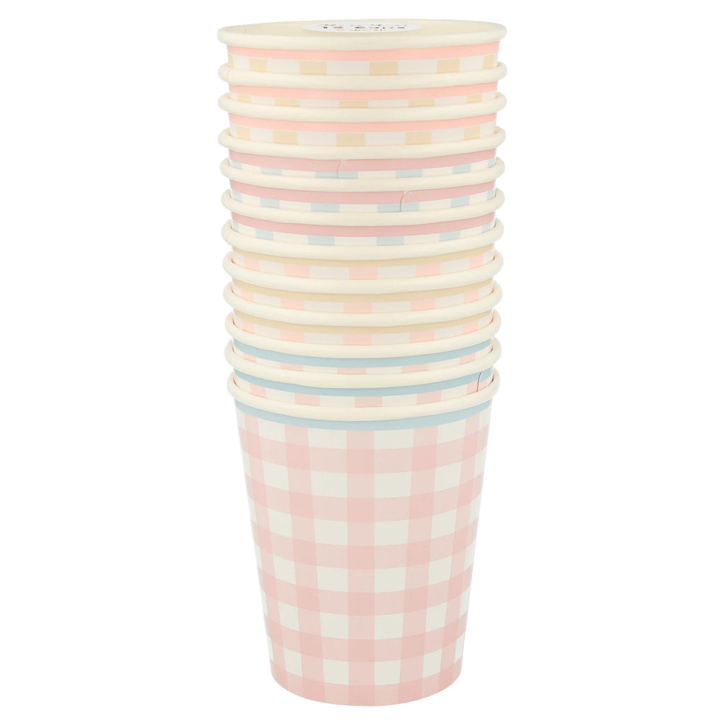 Gingham Cups