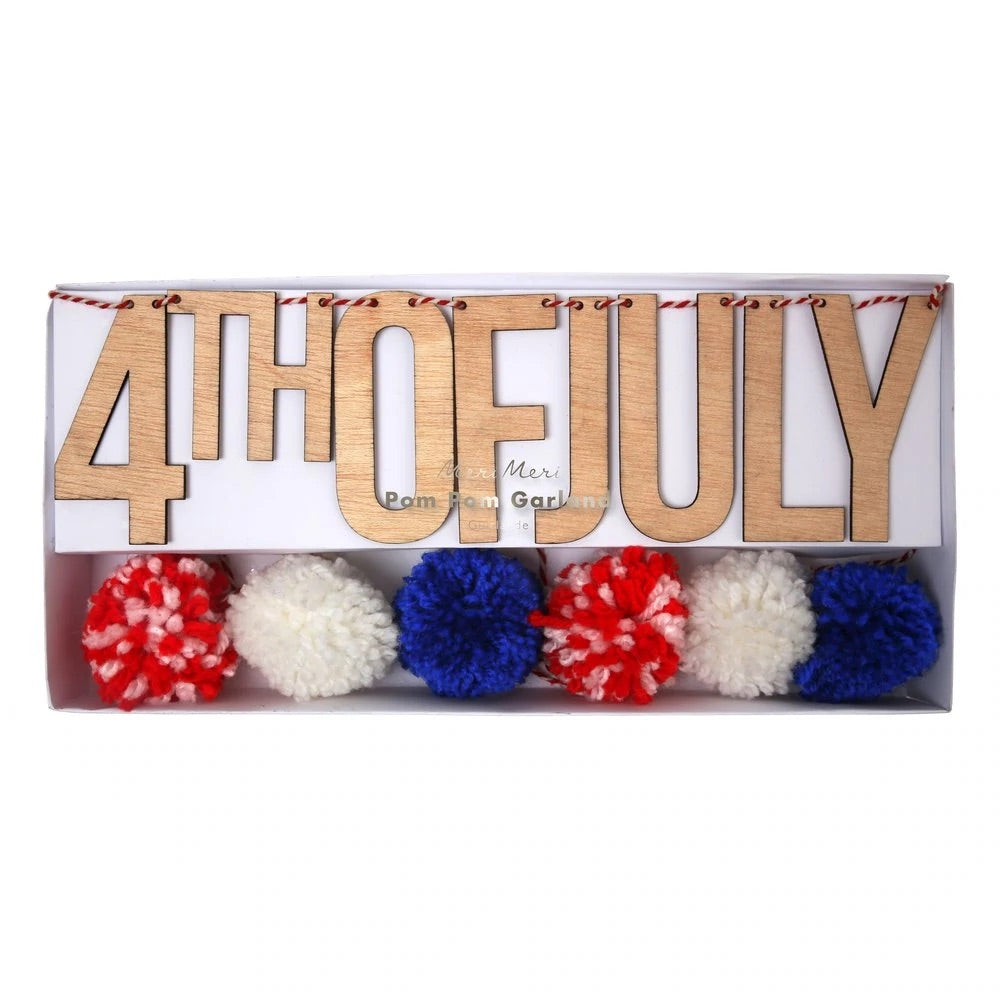 4th of July PomPom Garland