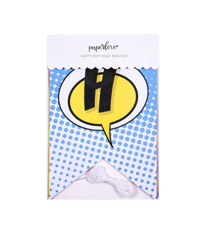 Comic Pop Happy Birthday Banner