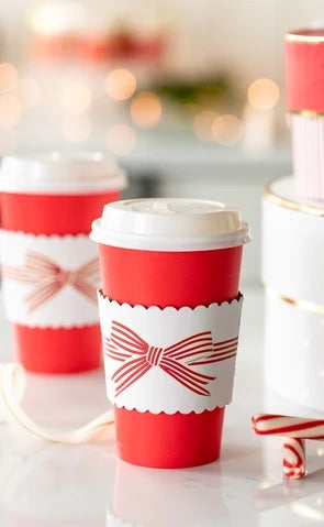 Red Bow To Go Cups