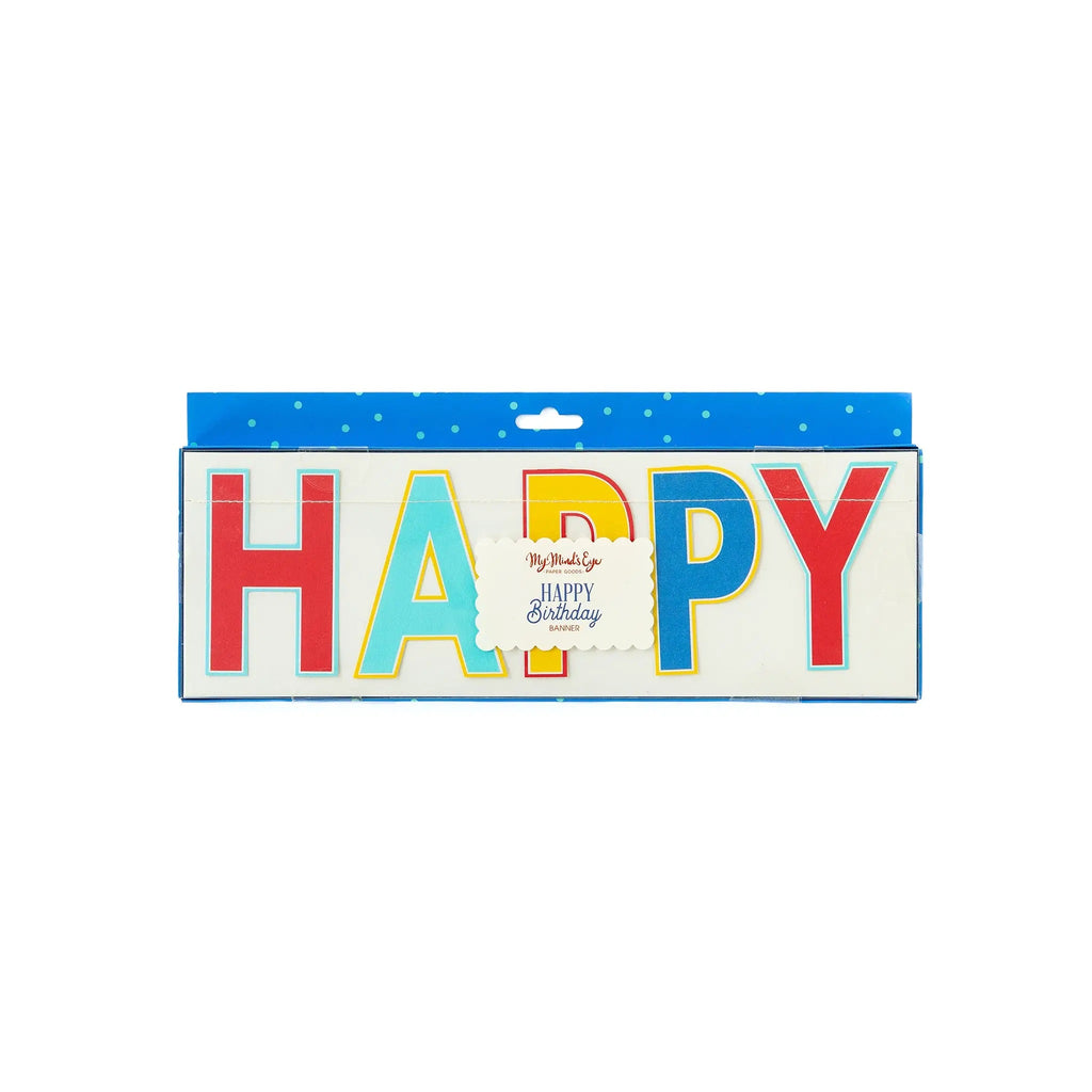 Blue "Happy Birthday" Banner