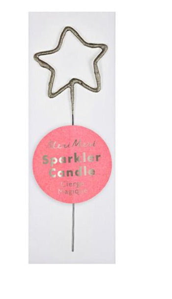 Silver Sparkler Star Mini Candle