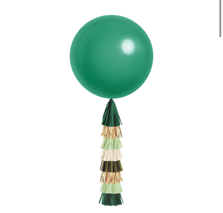 Giant Balloon with Tassels- Emerald Green