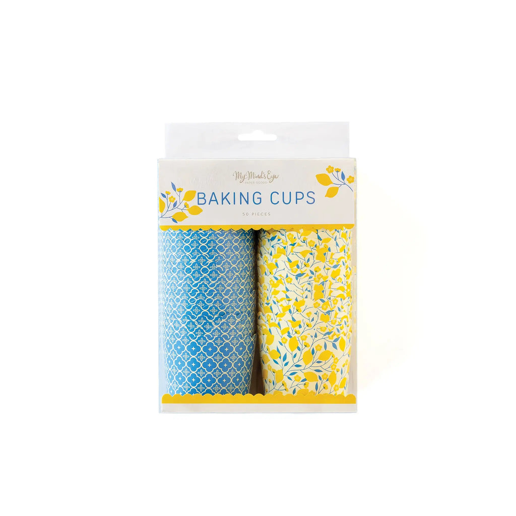 Blue Lemon Baking Cups
