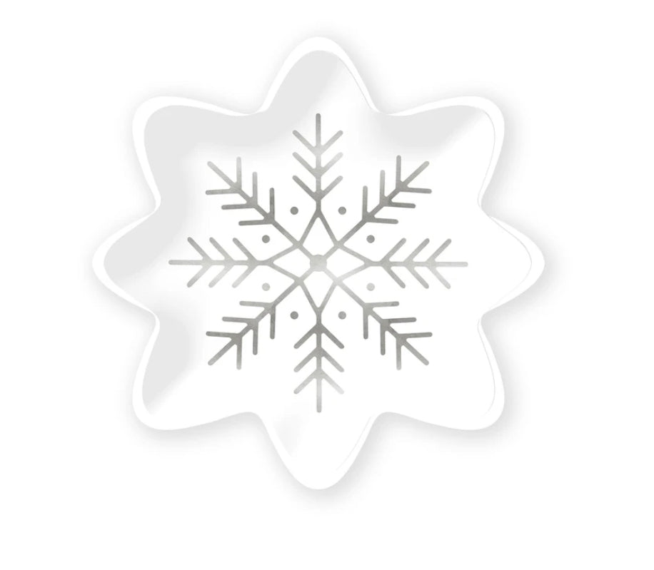 Winter White 8" Snowflake Plate